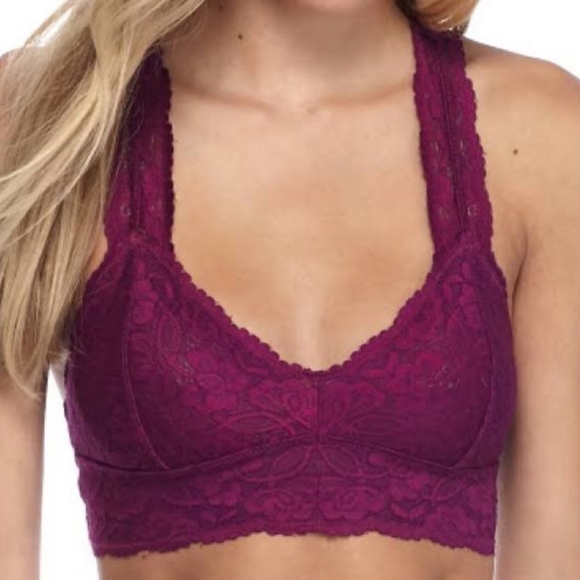 FREE PEOPLE Galloon Racerback Grape Bralette - Picture 1 of 4